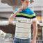 New fashion popular colorful men's stripe t-shirt in wholesale with cheap price stretch cotton polo t shirt