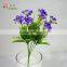 7 heads artificial rose flower with grass bouquets with glittering dewdrop