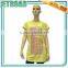 Women's Hip Long Blouse Cap sleeves Ruffled side seam designs for fat women