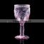 popular press wine goblet glass in solid colors with humming design embossed patern for home deco and holidays