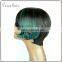 ombre green full lace wigs human hair wholesale two tone lace front short bob wigs with bangs