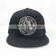 30%Wool black embroidery snapback hats wholesale size 9 fitted hats