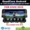 Android car radio gps navigation multimedia system for HONDA CIVIC 2016 with wifi,bluetooth,16g inand IGO MAP