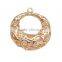 Wholesale Gold Plated Metal Filigree Diamond Hollow Jewelry Pendant 22*25*8mm