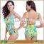 Women's Printed Spandex Nylon Backless One Piece Swimsuit Bikini