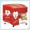 curved glass door chest freezer for ice cream