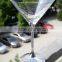 Exclusive elegant handmade customized gold silver tequila shot gold rim martini glass