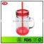 promotion bpa free acrylic 20oz double wall mason jar with handle