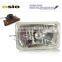 5' SQUARE headlight Red brown Iron Semi Sealed Beam 12V/24V Auto Halogen Lamp Install H4 or HID H4 Xenon Bulb