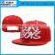 High quality fashion red color custom flat brim twill cotton snapback rope cap