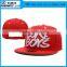 High Quality Fashion Red Color Custom Flat Brim Twill Cotton Snapback Rope Cap