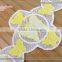 100% polyester embroidery YELLOW COLOR lace trim