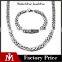 Cheap mens High Polishing Wide Necklace Stainless Steel Silver Link Chain Bracelet Jewelry Set