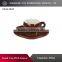 Round coffee cup with saucer high temperature color glaze cup set