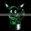 shanhai hot toys for christmas 2016 3d led night light Pokemon Charmander Table Lamp decoration light 7 colors change led table