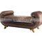 Superior And Luxurious Brown Color Wooden Hand Made Corner Sofa Set With Cushions/Pillows(MOQ=1 SET)