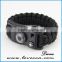 Camping climbing hiking black compass paracord bracelet with logo