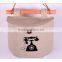 wholesale cotton four semicircular hanging bag with natural wood stick ,and with picture as show