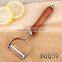 Wooden handle round head good quality stainless steel vegetable and fruit peeler