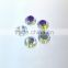 AB color flat back round crystal glass loose beads glass pendant with holes for jewelry making