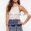 hot sale boho border elegant smocked romper whoelsale