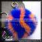 CX-R-55 Real Fox Fur Custom Keychain Fur Ball Pompom Girls Bag Charm