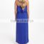 2016 New Maternity Dresses With Royal Blue Crochet-Trim Maternity Strapless Maxi Dress Women Clothing WD80817-23