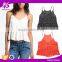 2016 Guangzhou Shandao Brand Name Bulk Wholesale Women Sexy Spaghetti Strap Loose White Chiffon Custom Crop Top