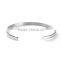 304 Stainless Steel Open Cuff Bangles Bracelets Silver Tone