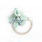 Hair Accessories Cute Flower Green Fabric Hair Ties