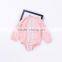 B22290A Baby romper sweet Pink Long Sleeve Lace romper