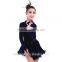 Girls Velvet Turtleneck Long Sleeve Dance Latin Dresses Children Ballroom Dance Competition Dresses