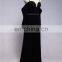 Adults Age Group And Long Sleeve Design Straight Spaghetti Velvet Black Prom Dress