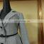 Powersweet 2014 Elegant European Vintage Belted Ladies Grey Woman Trench Coat