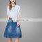 New Denim Skirt With Lace Fashion Garment High Quality Ladies Jean Short Dress