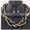 European fashion fancy Metal concise temperament of twist chain necklace earrings jewelry set