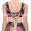 Grace Karin Elegant Deep V-Neck Sleeveless Chiffon Long Printed Floral Big Size Women Dress Evening Dress CL7502
