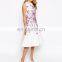 latest custom digital print middle aged women lady fashion dress 2015