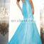 sexy split one shoulder floor length satin beaded formal evening dress