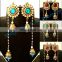 Indian Kundan Bridal Earring with Long Beaded ear chain-Pakistani Bridal Jewellery-Antique Gold Plated Pearl Earrings Wholesale
