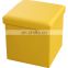 RTS PVC leather classic foldable storage ottoman pouf for foorest in living room