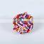 Rainbow color 6 to 10 cm diameter pet training rope ball dog toy