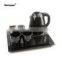 hotel kettle/hotel guest room product double shell 1.2L electric kettle with welcome tray set/electric kettle with teapot set