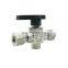 high pressure good sale 6000PSI sanitary stainless steel  T L type 3 way female thread ball needle valve