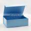 28*21cm custom baby blue color stock ready rigid gift packing box with magnetic lid