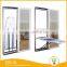 Space saving ironing board with sliding mirror door