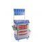 HC-M045 Hospital Stainless steel and plastic basket Anesthesia Cart medical Instrument medicine rescue trolley hospital trolley