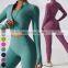 Custom Running Activewear Quick Dry Top Slim Fit Coat Sports Wear Full Zip Thumb Hole Long Sleeve Jackets Women Yoga Jacket