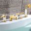 Gold Plated Solid Brass Fancy Hot and Cold Tub Mounted Faucet BHF004A1