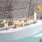 Golden Plated Luxury Hot and Cold Bathtub Mounted Faucet BHF004A1